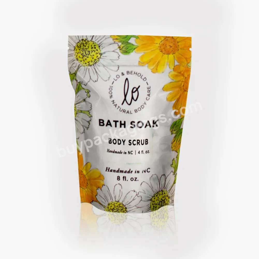 Custom Cosmetic Packaging Bath Salt Lip Body Scrub Packaging Bag