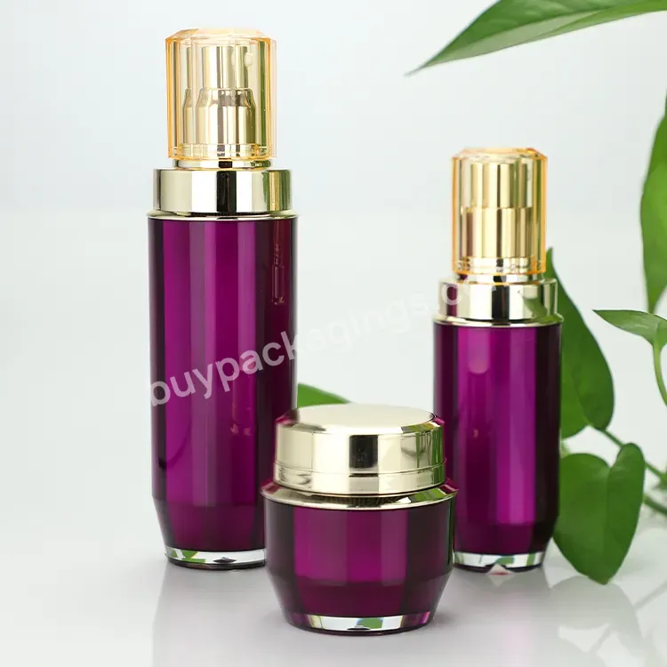 Custom Cosmetic Packaging Bottle Set Luxury Acrylic Skin Care Cream Plastic Jars