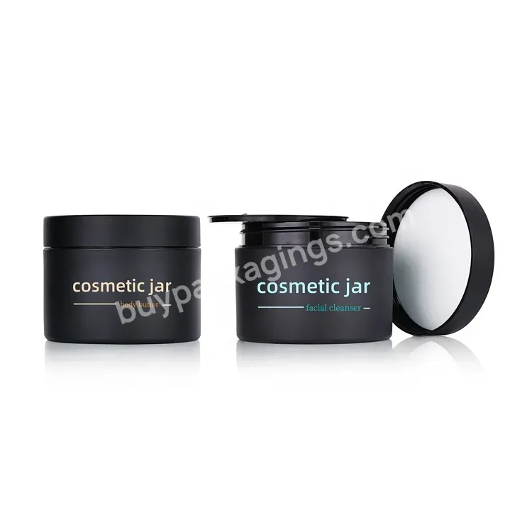 Custom Cosmetic Packaging Skincare Luxury Cosmetic Jars 200g Frosted Black Empty Pet Plastic Cream Container