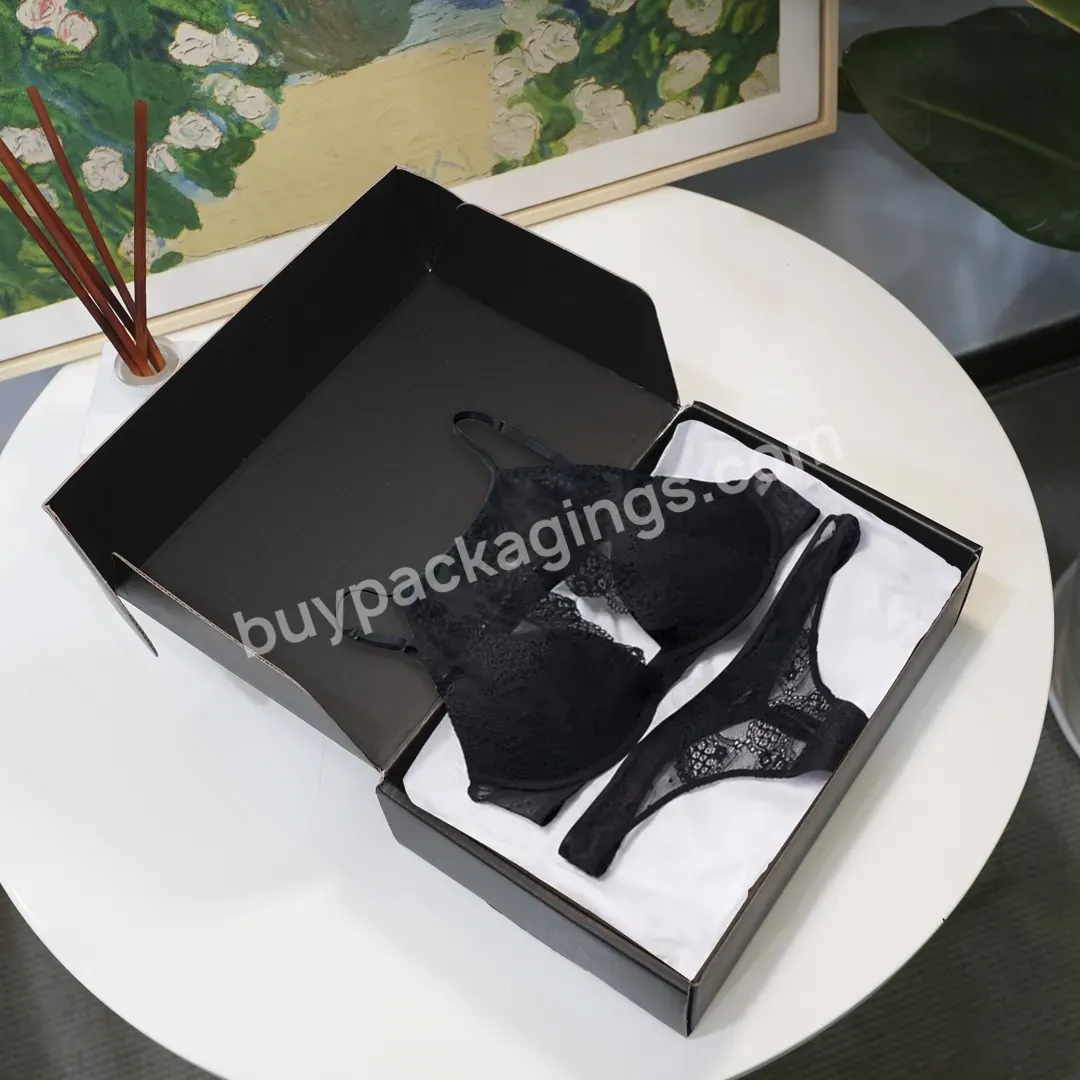 Custom Craft 10cm*12cm Black Paper Mailer Box Clothes T Shirt Man Underwear Women's Lingerie Gift Box Packaging With Logo - Buy Custom Clothes T Shirt Gift Paper Packaging Box With Logo,Mailing Packaging Gift Box Man Underwear,10cm*12cm Gift Shipping