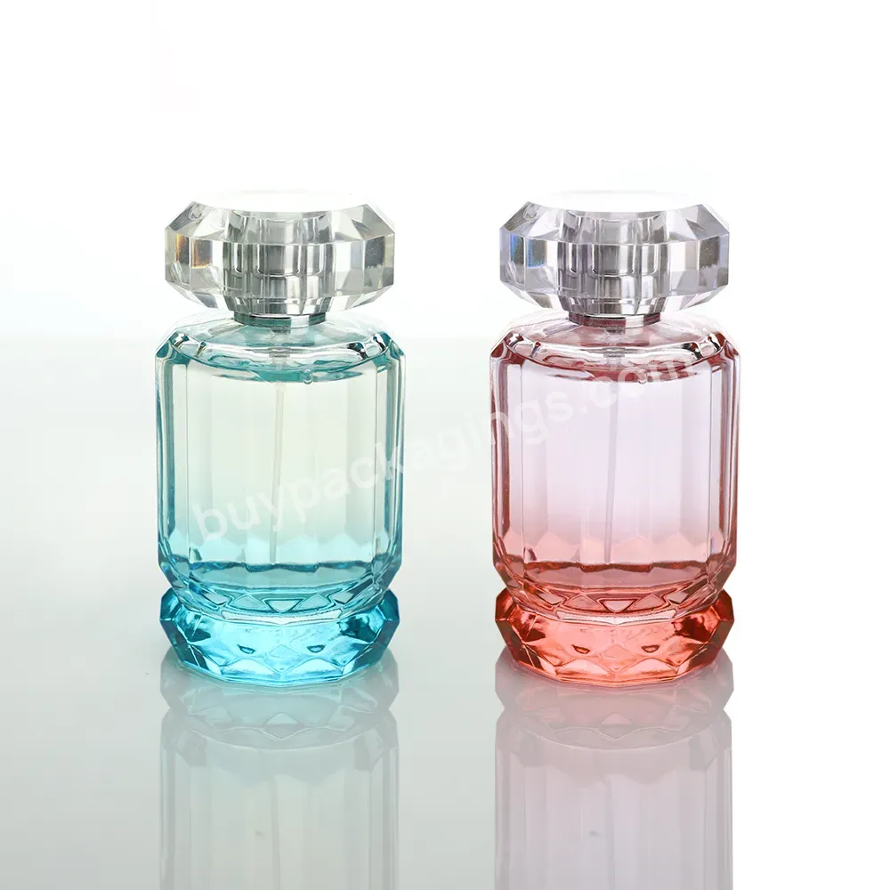 Custom Creative Perfume Sprayer Pump Glass Bottles 100ml Luxury Perfume Iridescent Rainbow Packaging Bottles