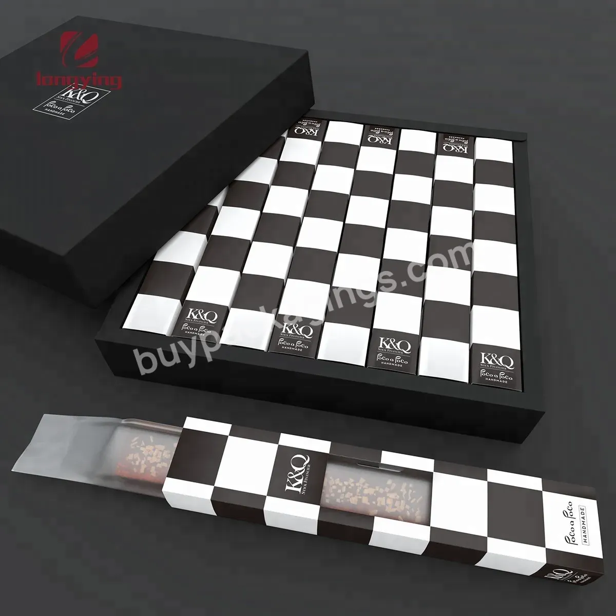 Custom Creativegiftbox Chess Box Cardboard Box With Clear Pvc Window For Chocolate/candy/pastry Packaging Boxes