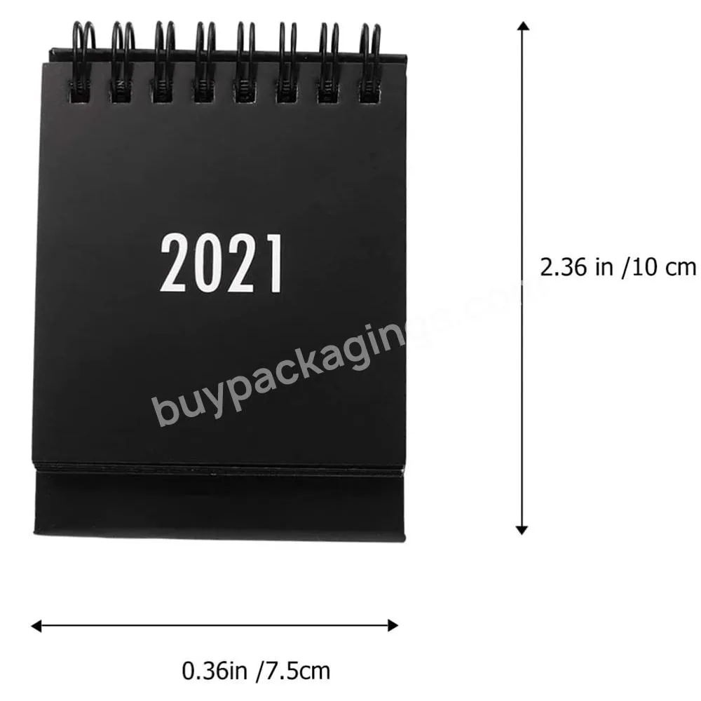 Custom Cube 2020 -  Black Desktop Stand Up Table Desk Spiral Monthly Academic Calendar