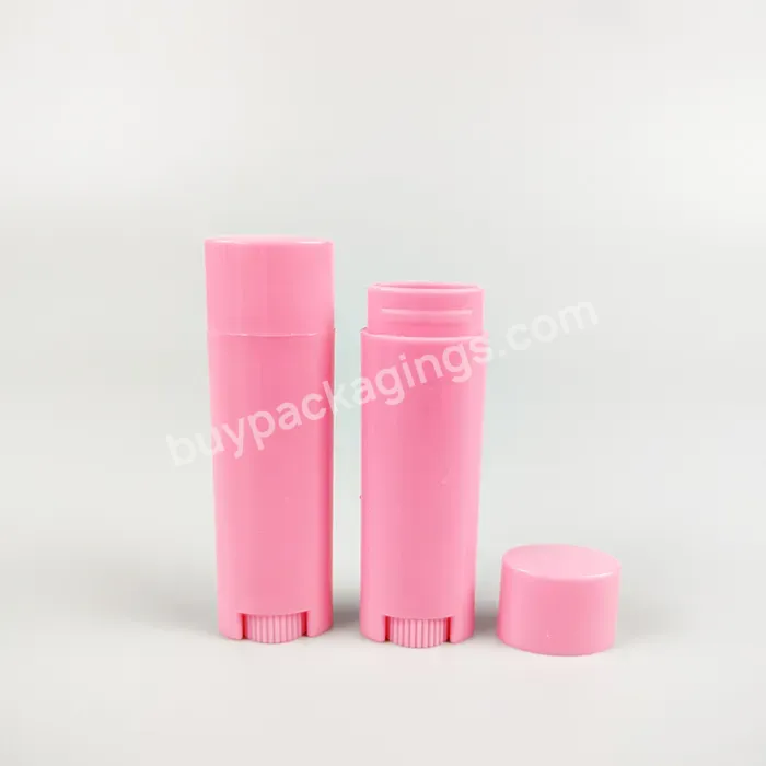 Custom Cute Pink Oval Lip Balm Container 5g Chapstick Lipstick Plastic Tube Cosmetic Stick Tubes Packaging