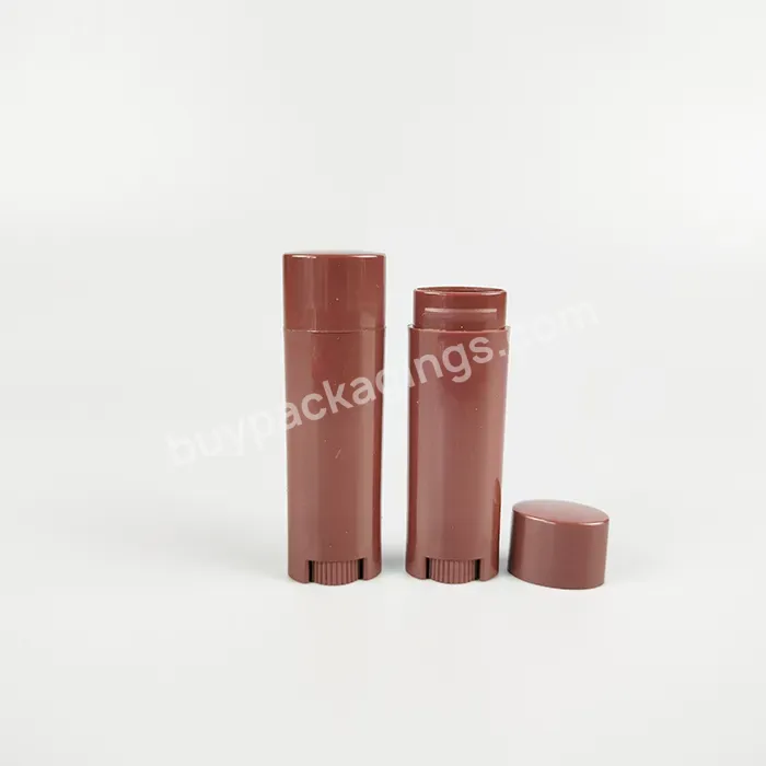 Custom Cute Pink Oval Lip Balm Container 5g Chapstick Lipstick Plastic Tube Cosmetic Stick Tubes Packaging - Buy 5g Lip Balm Container,Oval Stick Container.