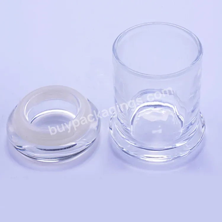 Custom Cylinder Glass Clear Round Candle Container With Lid