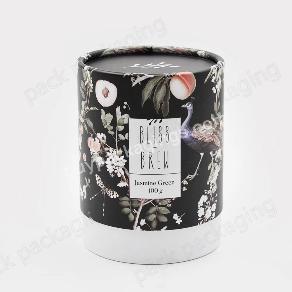 Custom cylinder oolong tea cardboard paper tube packaging box