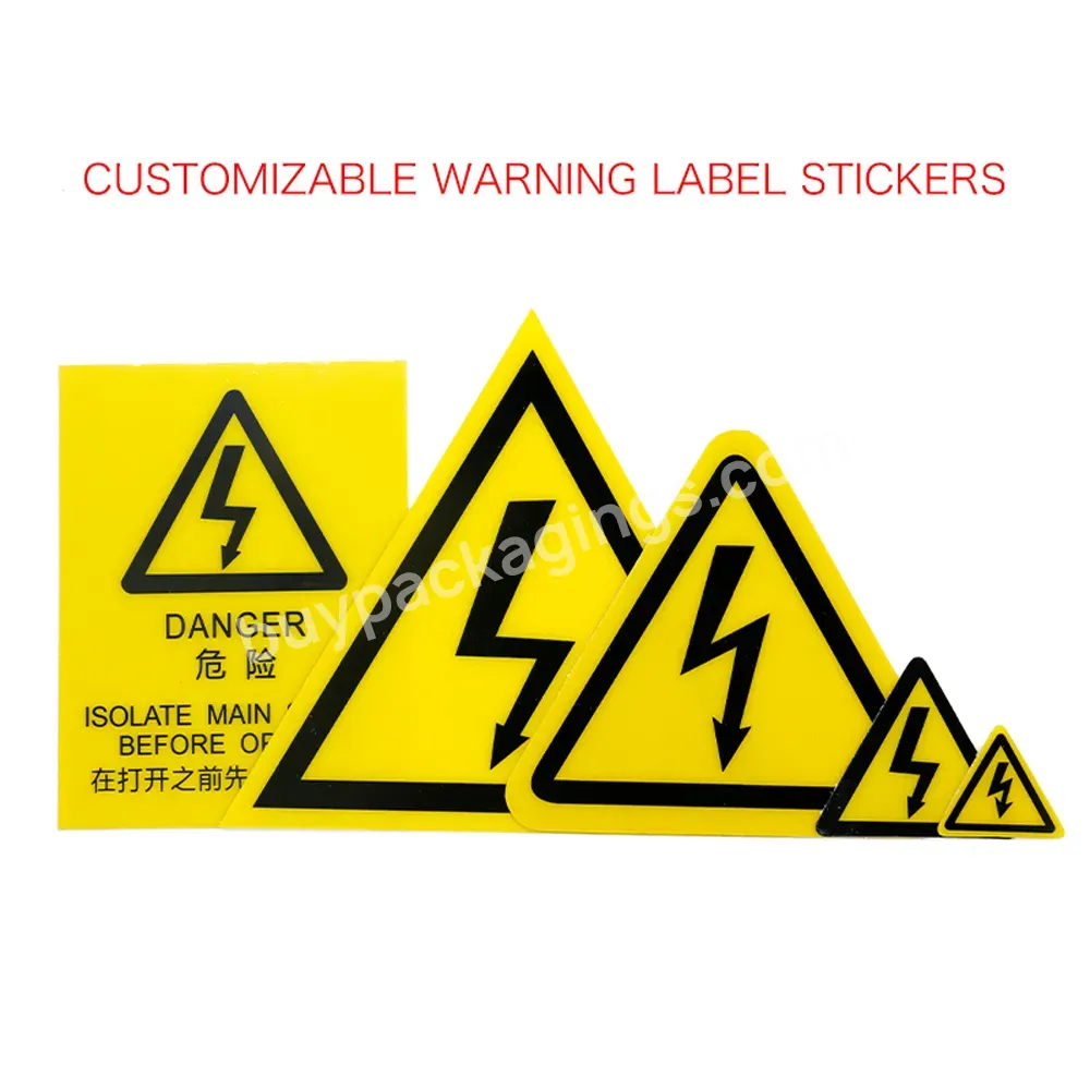 Custom Danger Warning Sticker Outdoor Warning Sticky Label Waterproof Strong Adhesive Sun Resistant Durable Logo