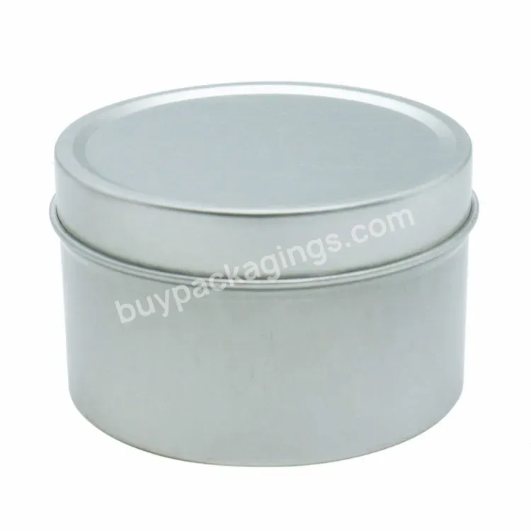 Custom Deep Round 150ml Silver Luxury Metal Containers Empty Candle Tin Box Matte Tin Box