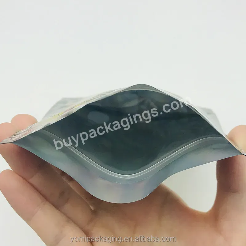 Custom Design Aluminium Foil Ziplock Gummy Packaging Holographic Bag For Food With Window