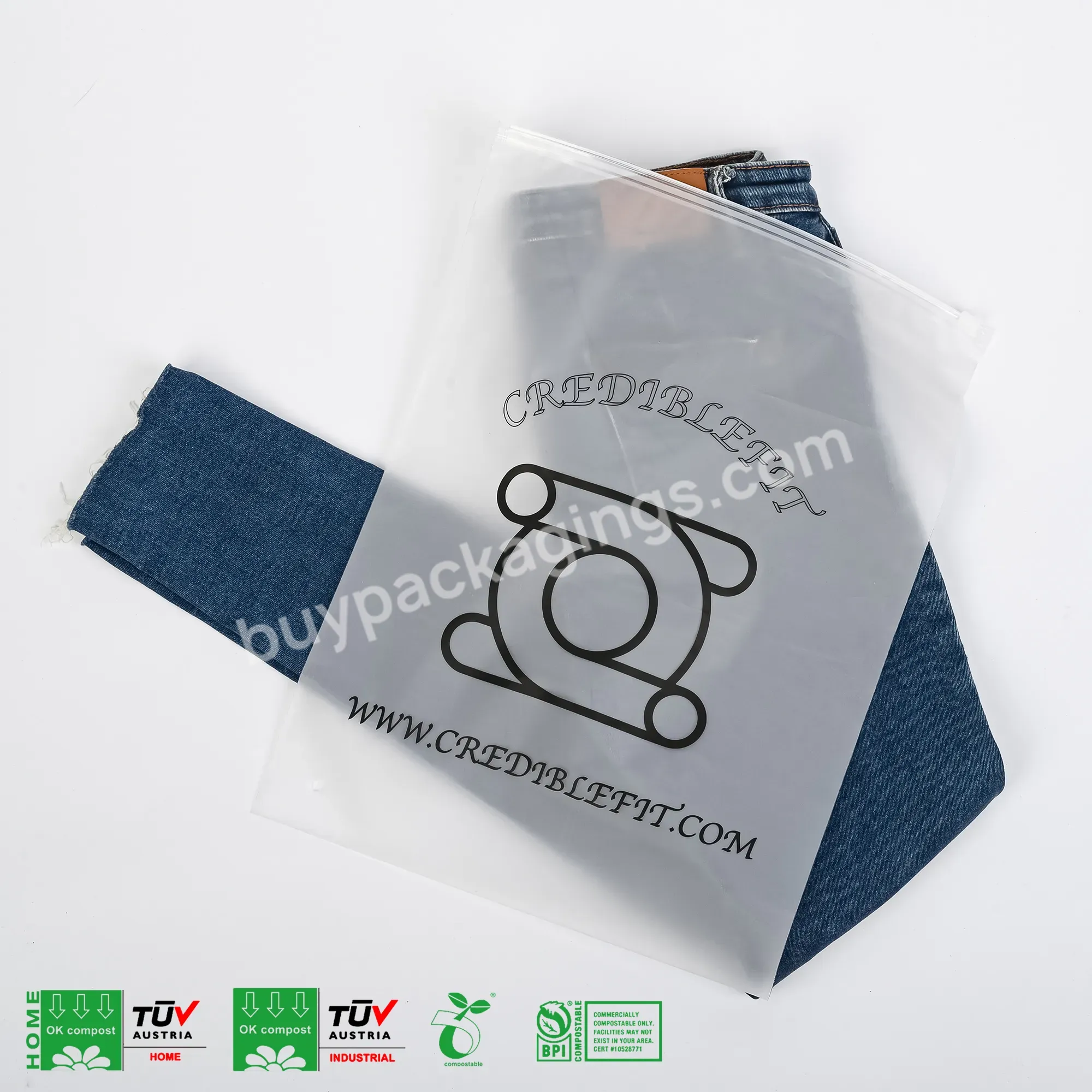 Custom Design Biodegradable Frosted Underwear Cosmetic Packaging Ziplock Bags Zip Seal Ziplock Plastic Bags For Clothing