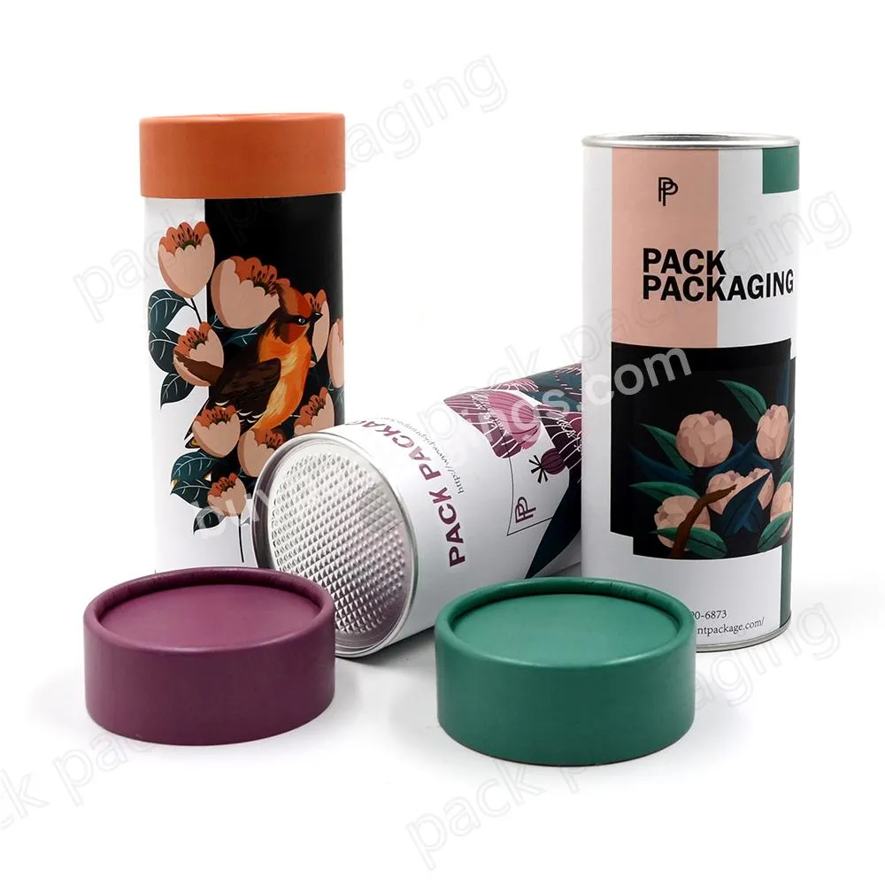 Custom design cardboard Storage Containers Coffee Tea Packaging with sealed aluminum lid