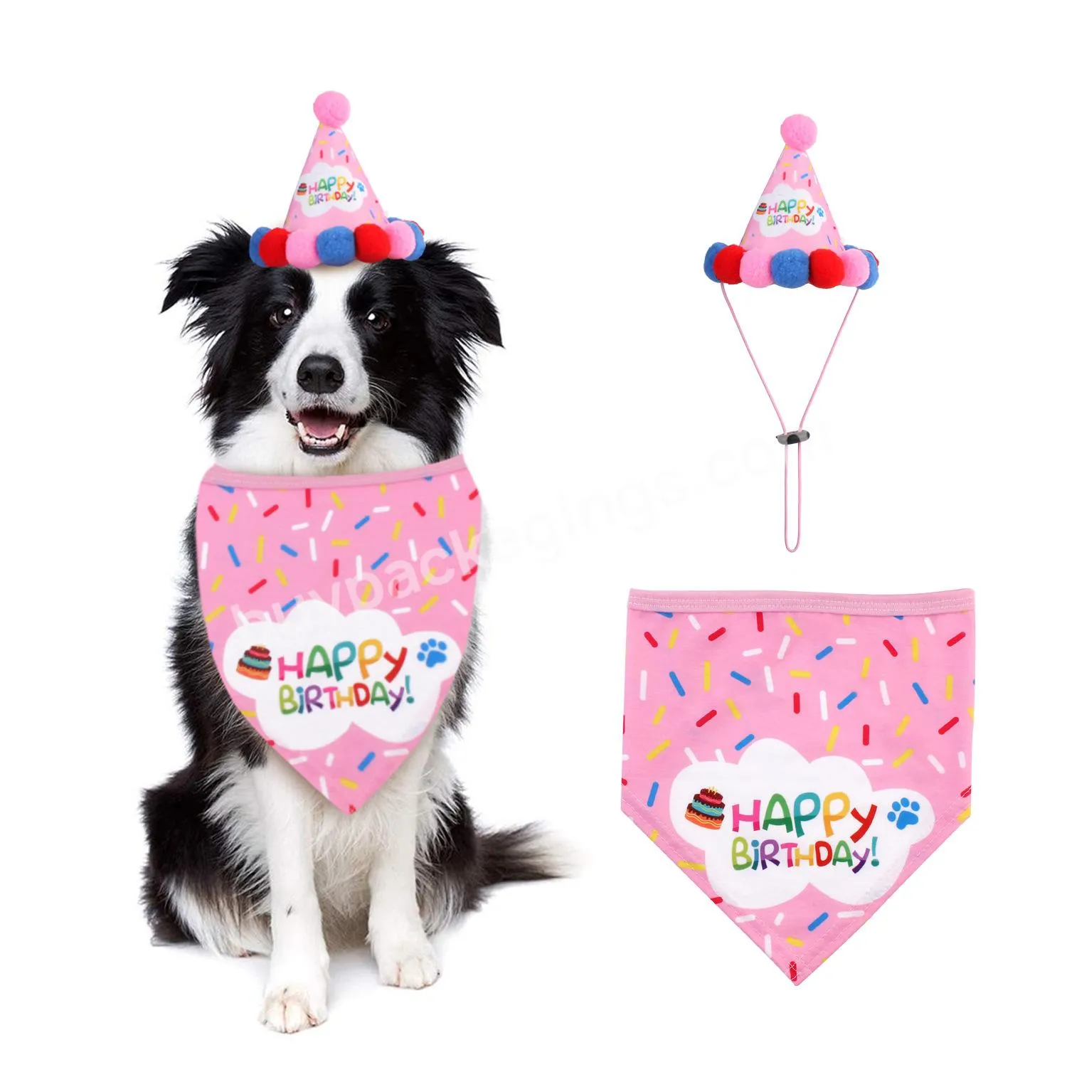 Custom design cat dog happy birthday banner let's party costume hat banner pets birthday THANKSGIVING party decorations