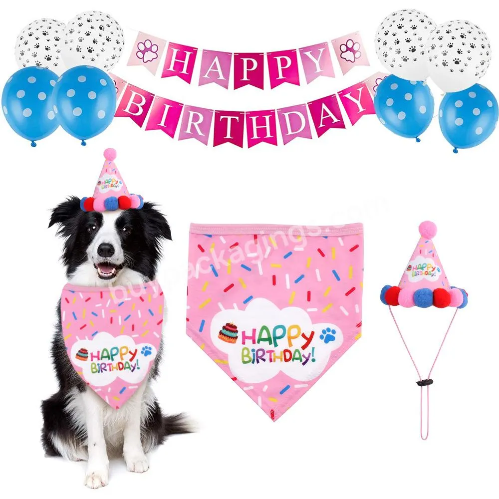 Custom design cat dog happy birthday banner let's party costume hat banner pets birthday THANKSGIVING party decorations