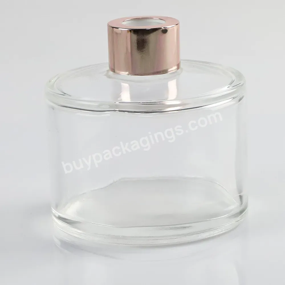 Custom Design Clear Oval Reed Diffuser Glass Bottles Wholesale Flat Round Luxury Perfume Bottles Packaging