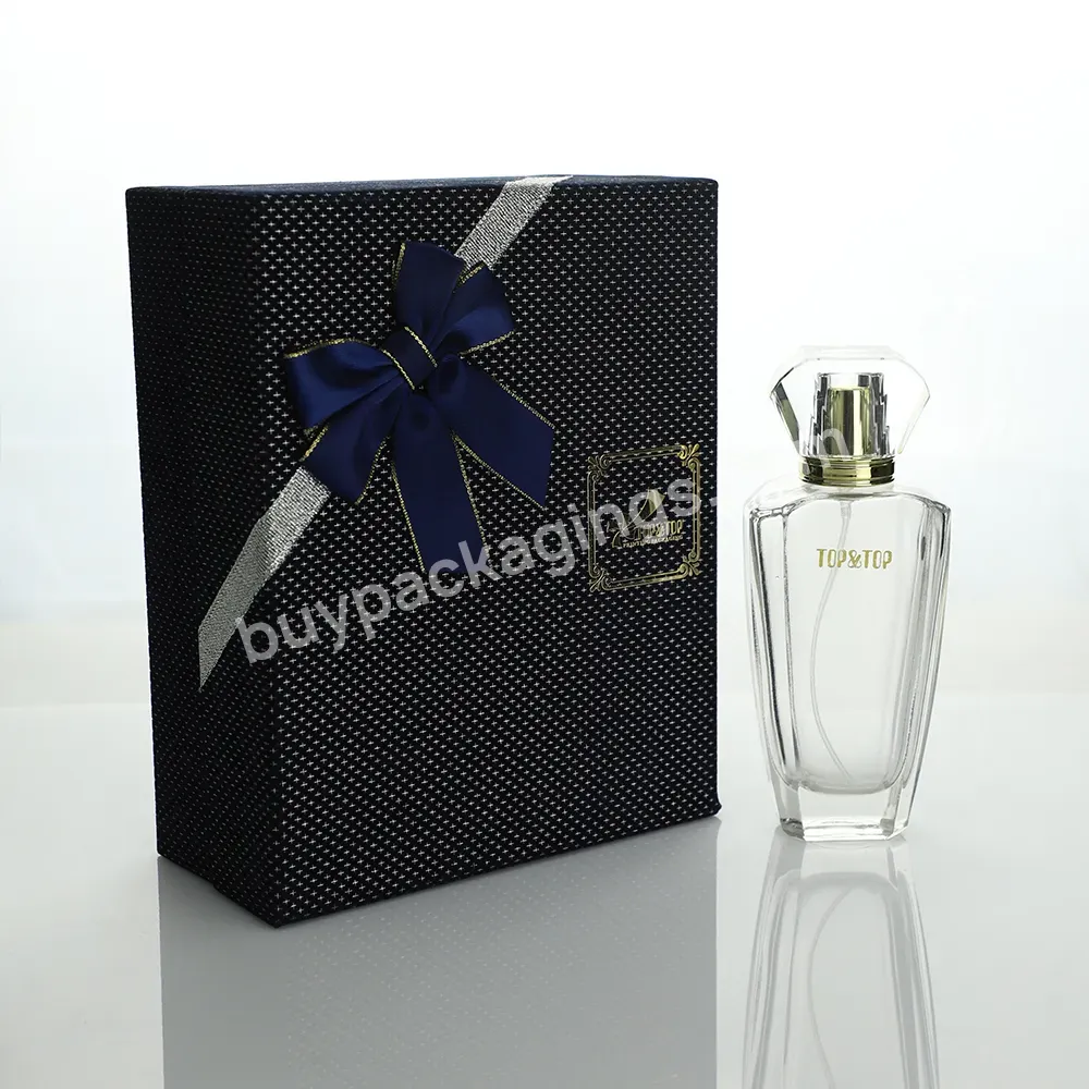 Custom Design Clear Square Perfume Empty Glass Bottles With Hot Stamping Logo