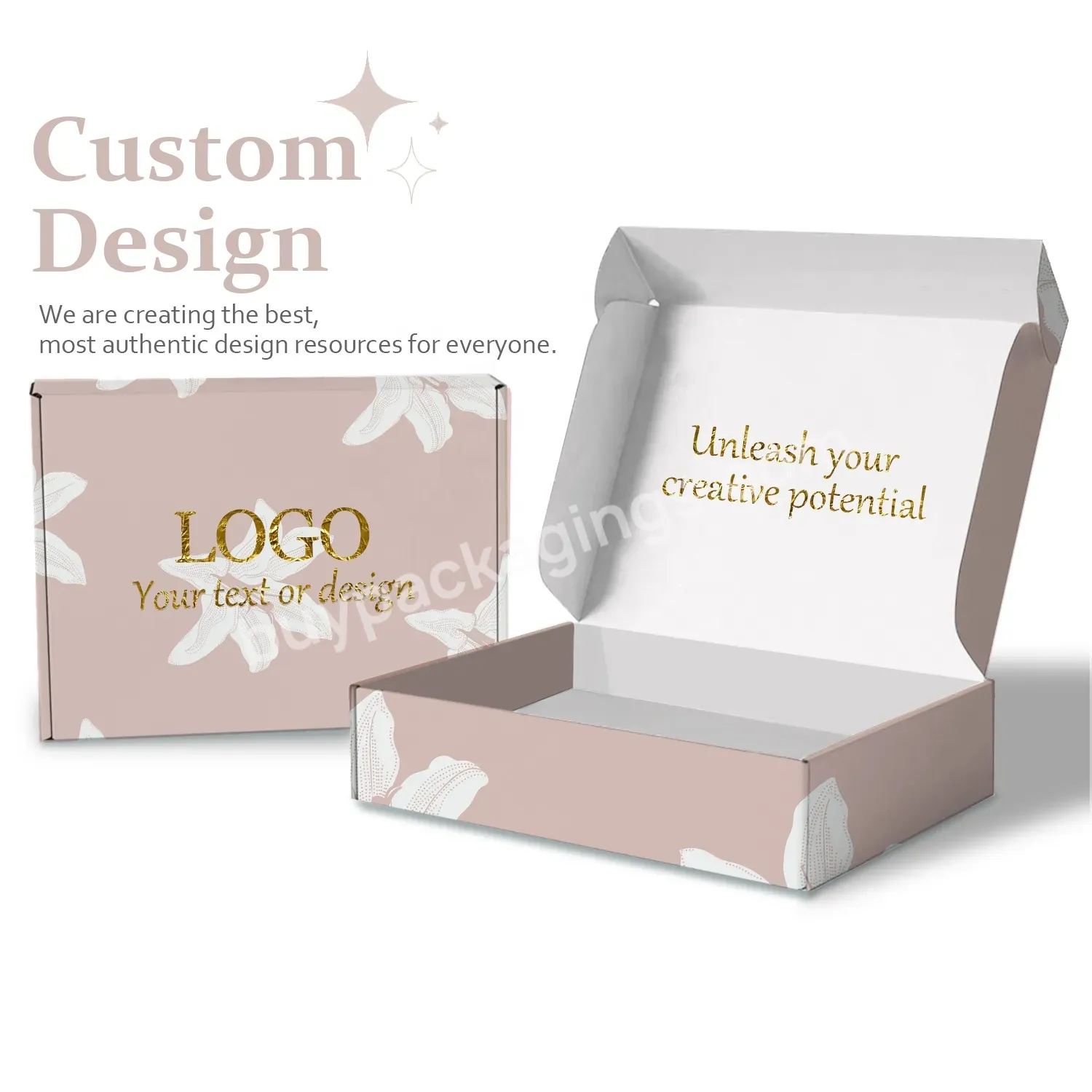 Custom Design Color Printing Flat Pack Foldable Corrugated Garment Packaging Box