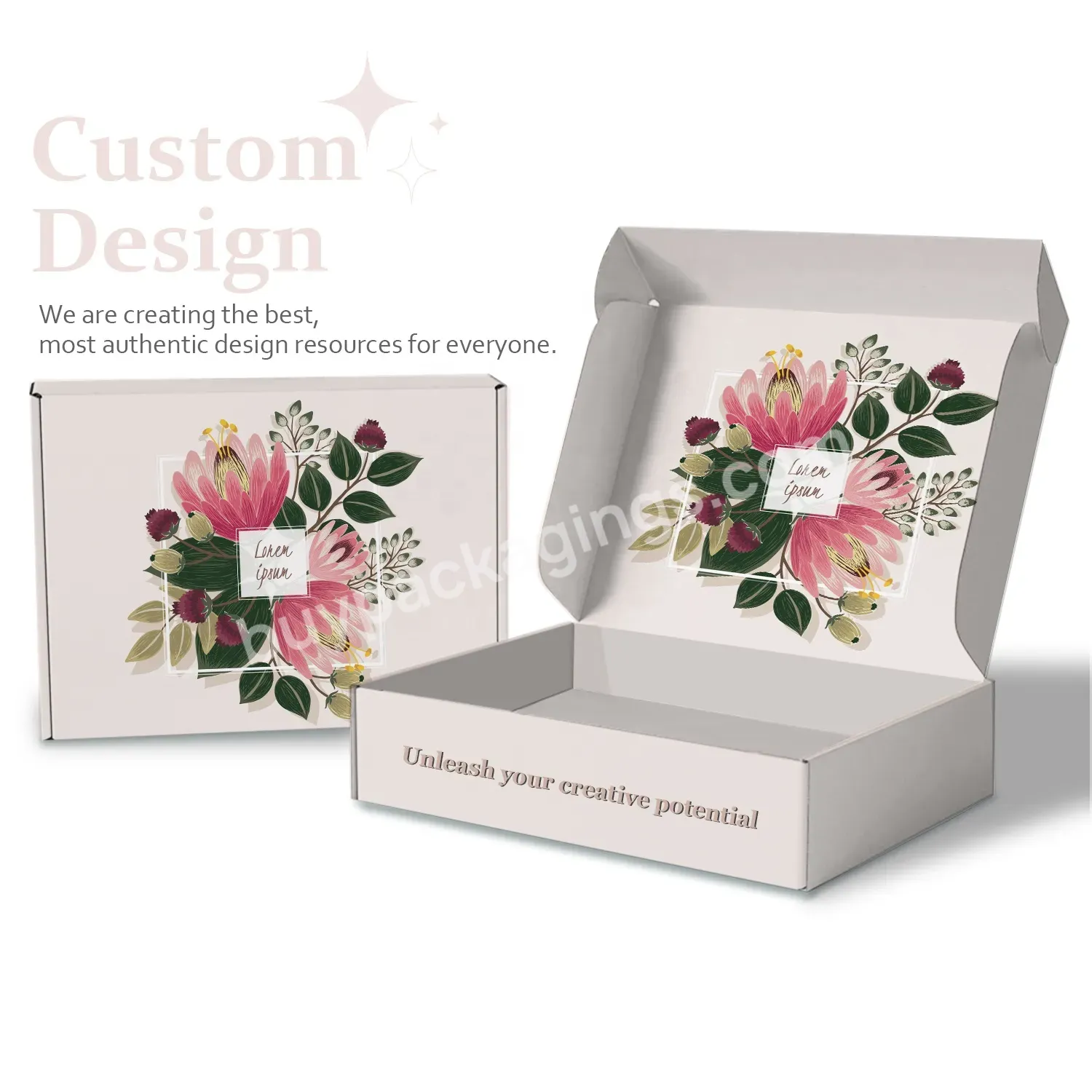 Custom Design Color Printing Flat Pack Foldable Corrugated Garment Packaging Box