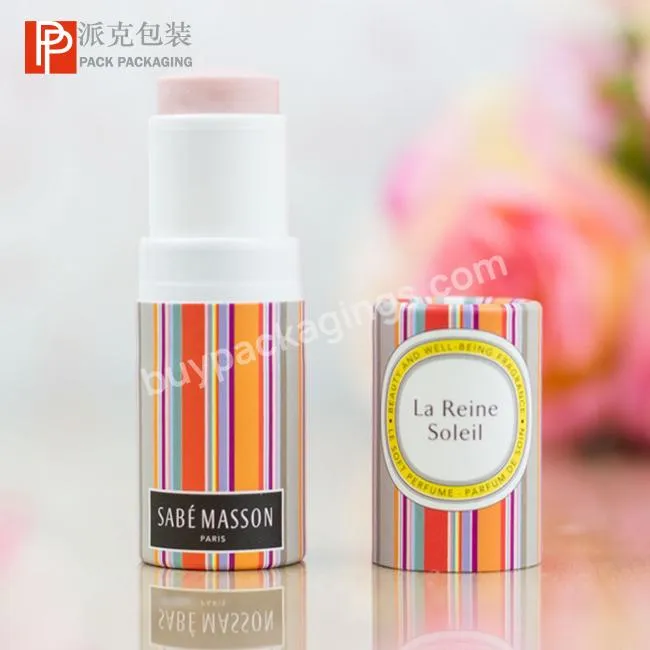 Custom design eco friendly cardboard 5g 18g 50g paper twist up deodorant stick containers lip balm tube