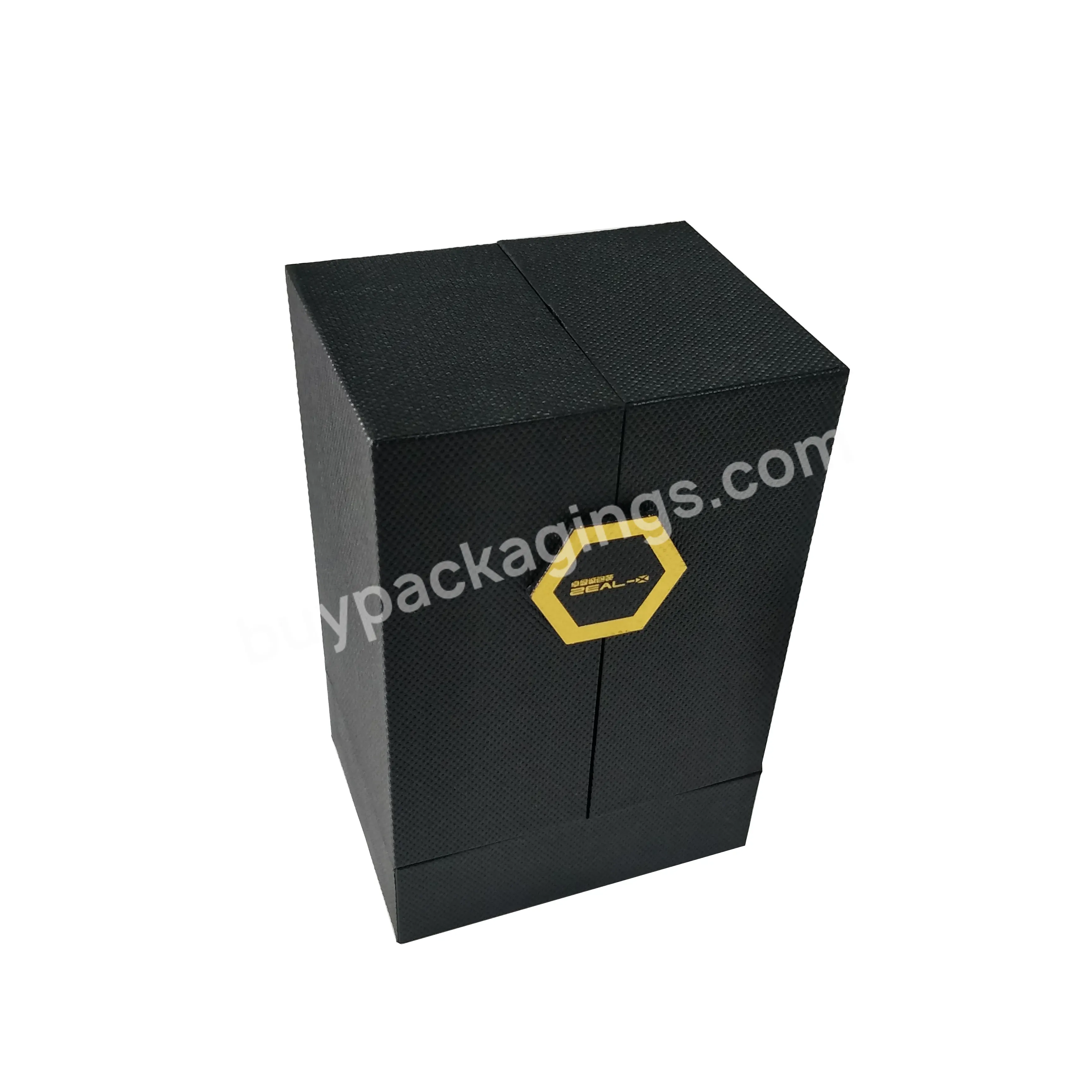 Custom Design Eco Friendly Paper Boxes Luxury Two Door Open Cardboard Perfume Gift Packaging Box