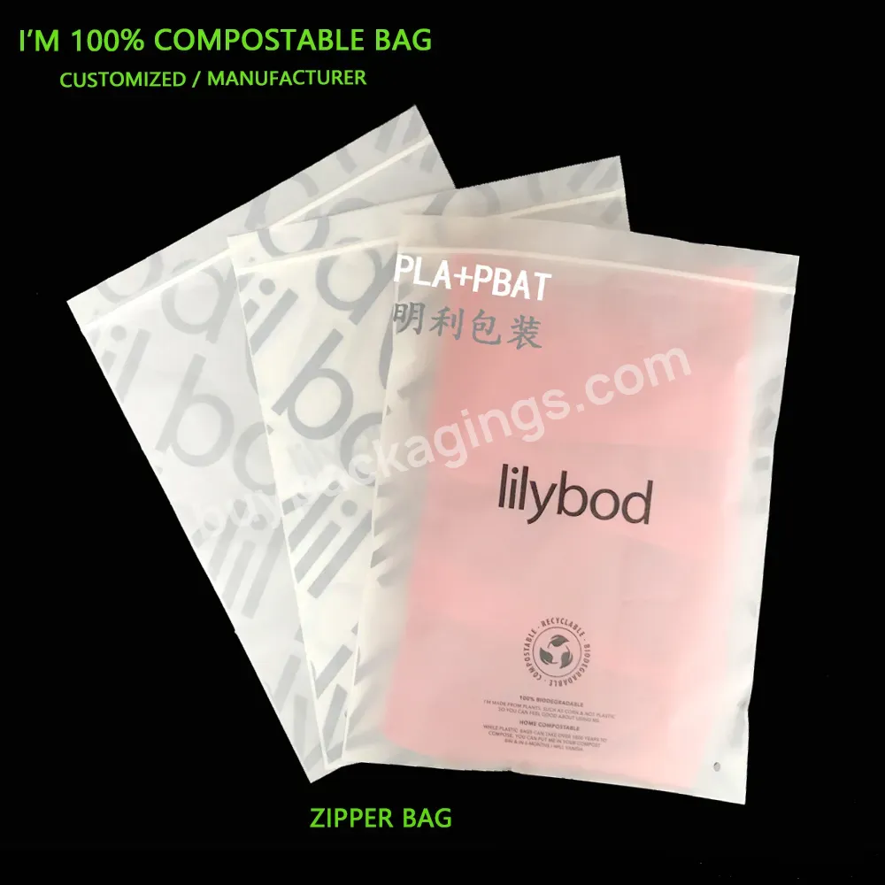 Custom Design Eco-friendly Shipping Envelopes Bag Mailing Bags For Clothing Compostable Biodegradable Garment Bag With Zipper