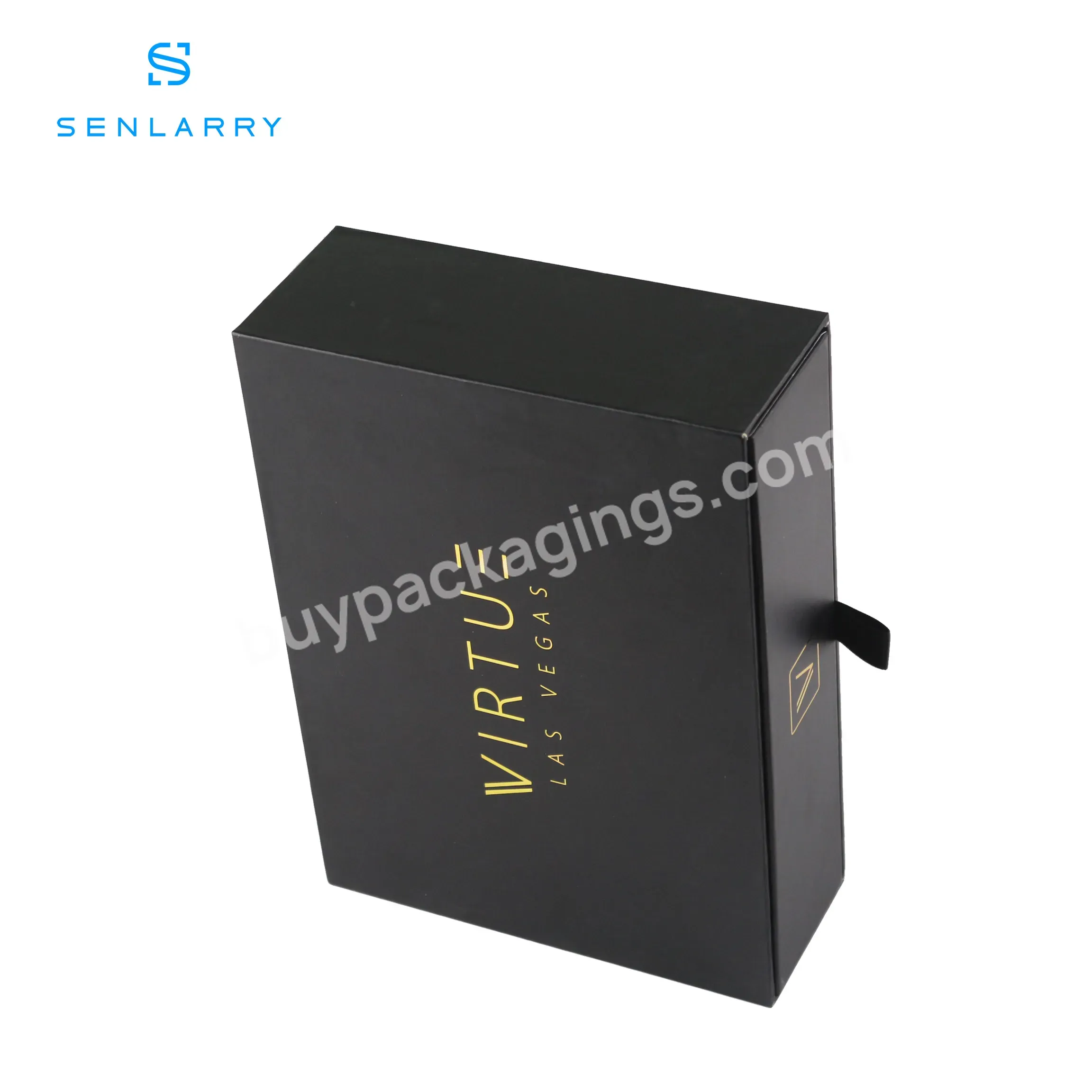 Custom Design Electronic Product Black Luxury Slide Drawer Gift Box With Custom Logo