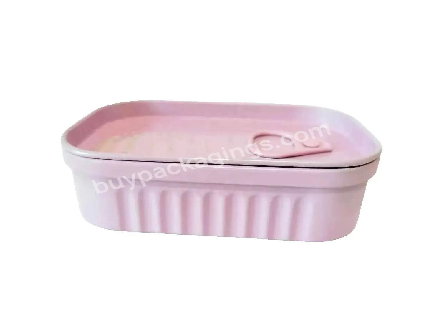 Custom Design Empty Sardine Tin Box With Removable Lid For Candle Making Tuna Tin For Wax Candle