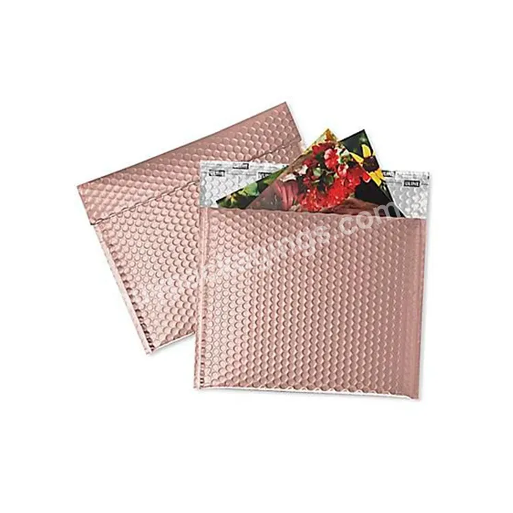 Custom Design Envelopes Padded Bubble Mailing Bags Rose Gold Glitter Metallic Foil Teal Bubble Mailers Logo