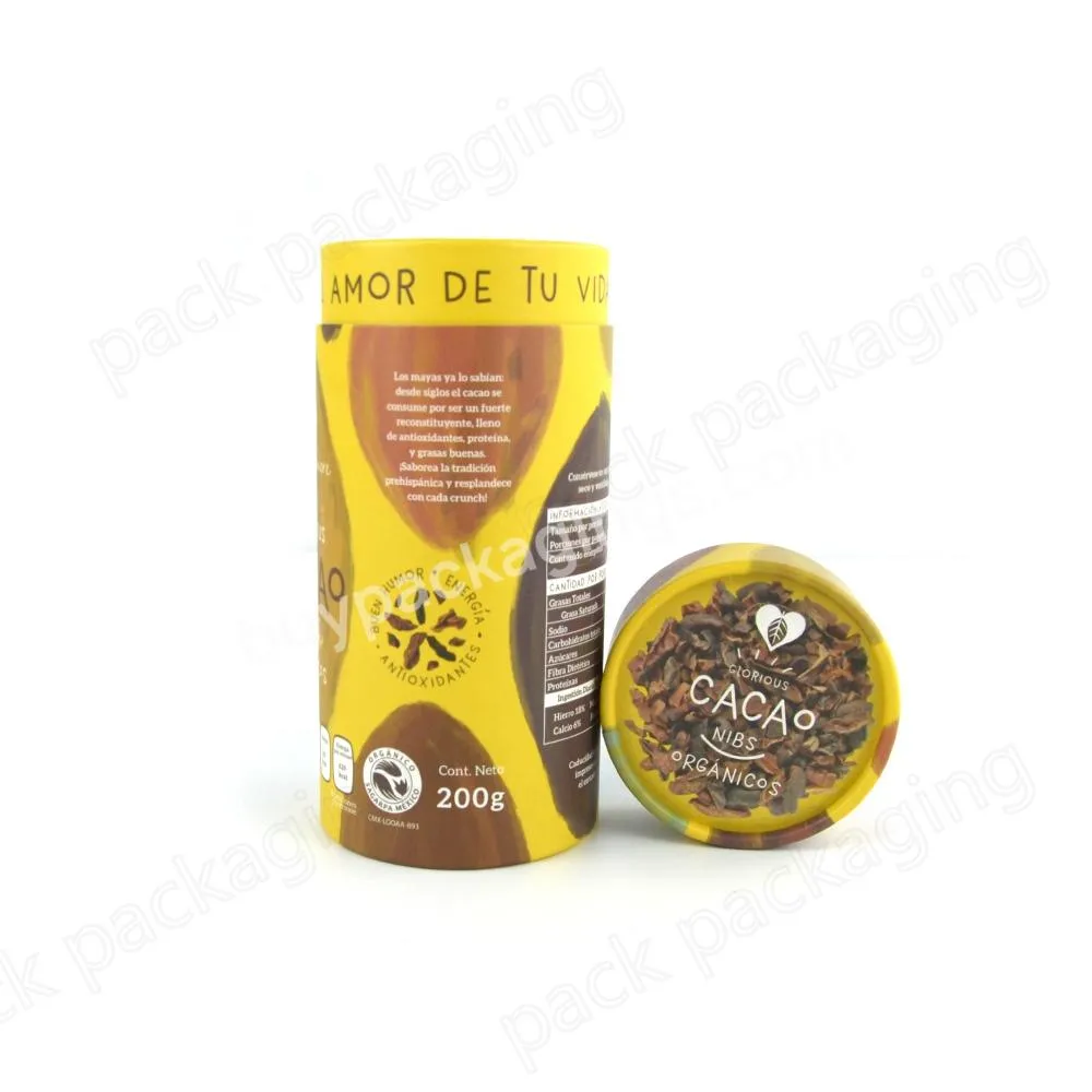 Custom design food grade cardboard cylinder teacoffee beans paper tube packaging