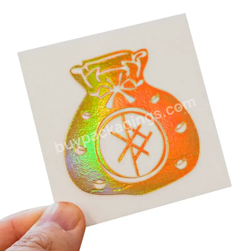 Custom Design High Quality Color Printing Waterproof Gold Silver Hot Holographic Rainbow Light Uv Transfer Sticker