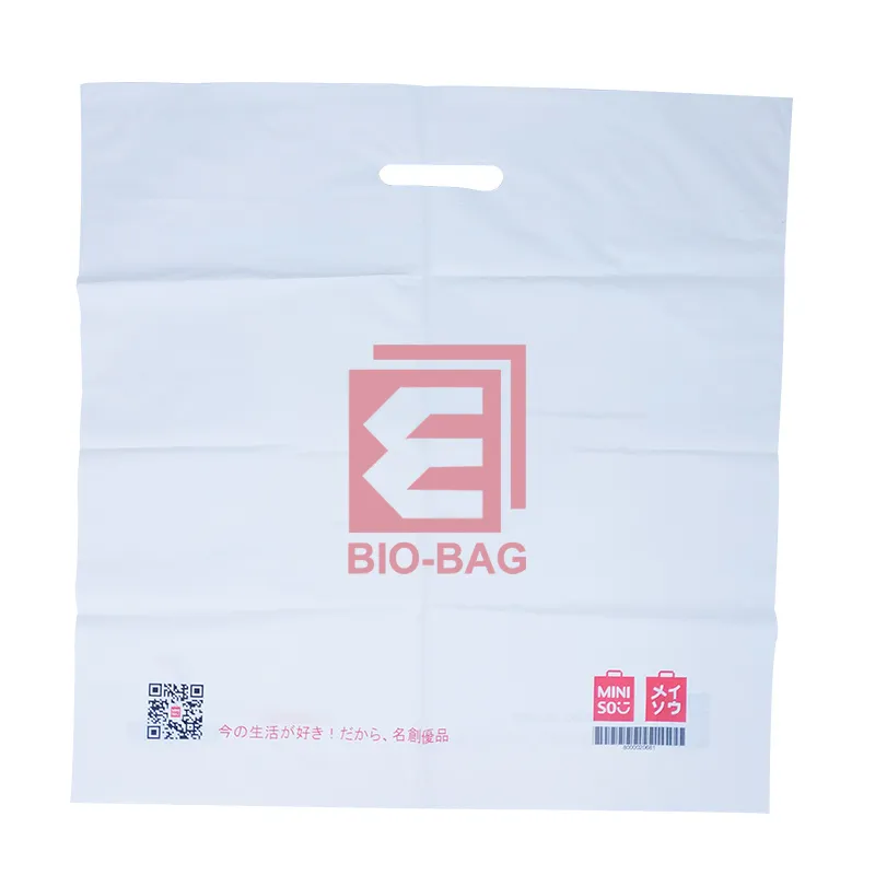 Custom Design Logo Printing PE Cheap Patch Handle Biodegradable Shopping Carrying Die Cut Plastic Bag