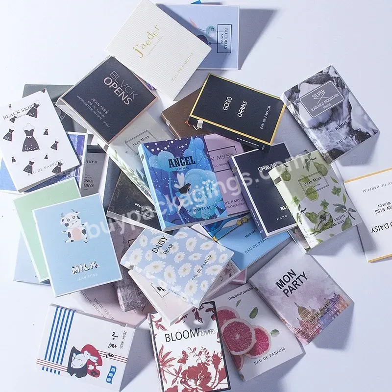 Custom Design Logo Printing Perfume Samples Packaging Paper Card