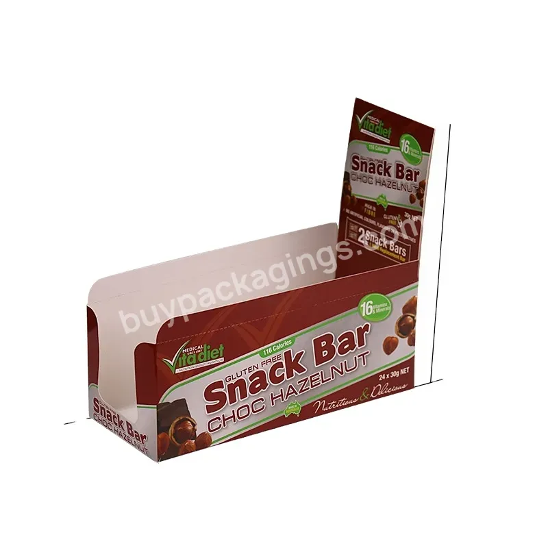 Custom Design Logo White Recycled Brown Kraft Paper Whey Protein Bar Box Packaging Protein Bar Display Box