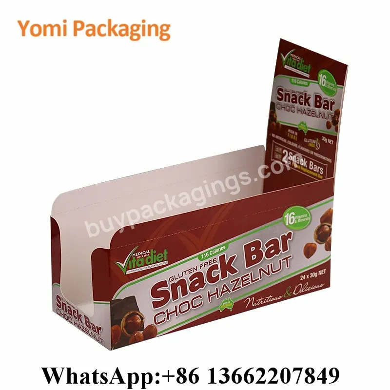 Custom Design Logo White Recycled Brown Kraft Paper Whey Protein Bar Box Packaging Protein Bar Display Box - Buy Display Box,Protein Bar Display Box,Whey Protein Bar Display Box.