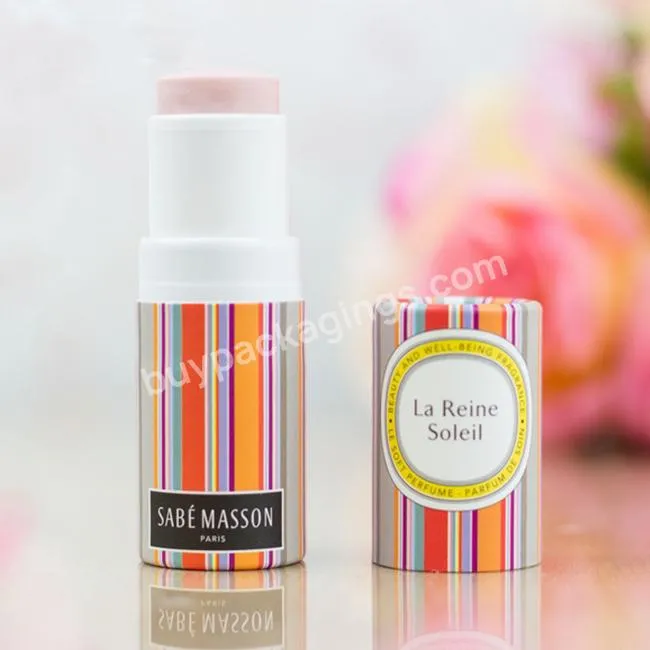 Custom design mini eco friendly paper deodorant stick container lip balm tube twist up paper tube