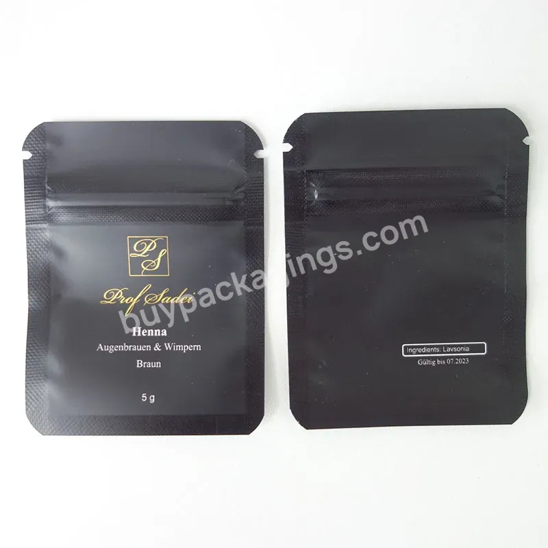 Custom Design Print Frosted Smell Proof Zipper Mylar Plastic Aluminum Foil 3 Side Seal Pouch Mini Zip Lock Packaging Flat Bags