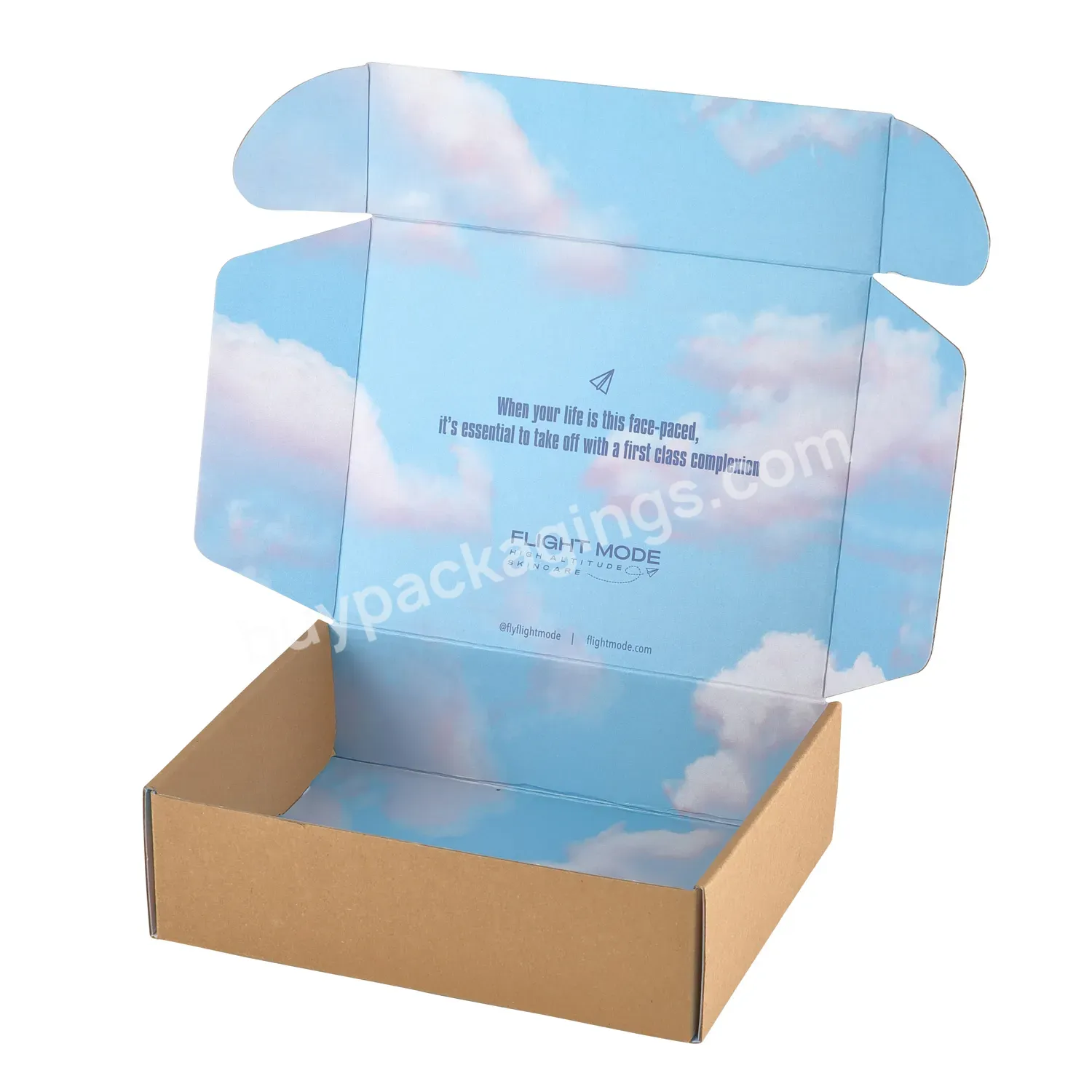 Custom Design Printed Corrugated Mailer Shipping Mailing Kraft Foldable Box Inside Printing Underwear Clothing Box