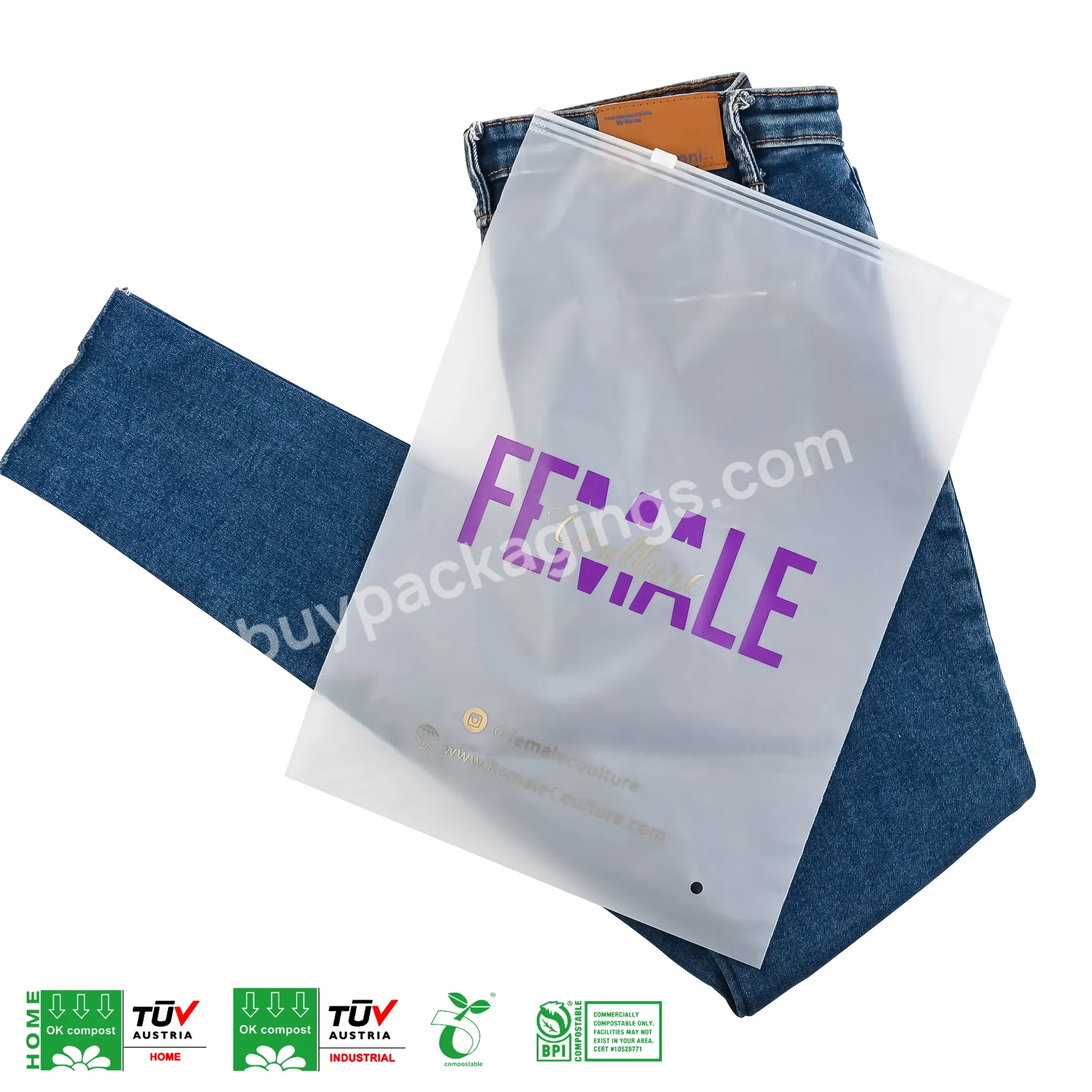 Custom Design Printed Reusable Recycled Packing Ziplock Bag Frosted Zipper Bags With Your Own Logo