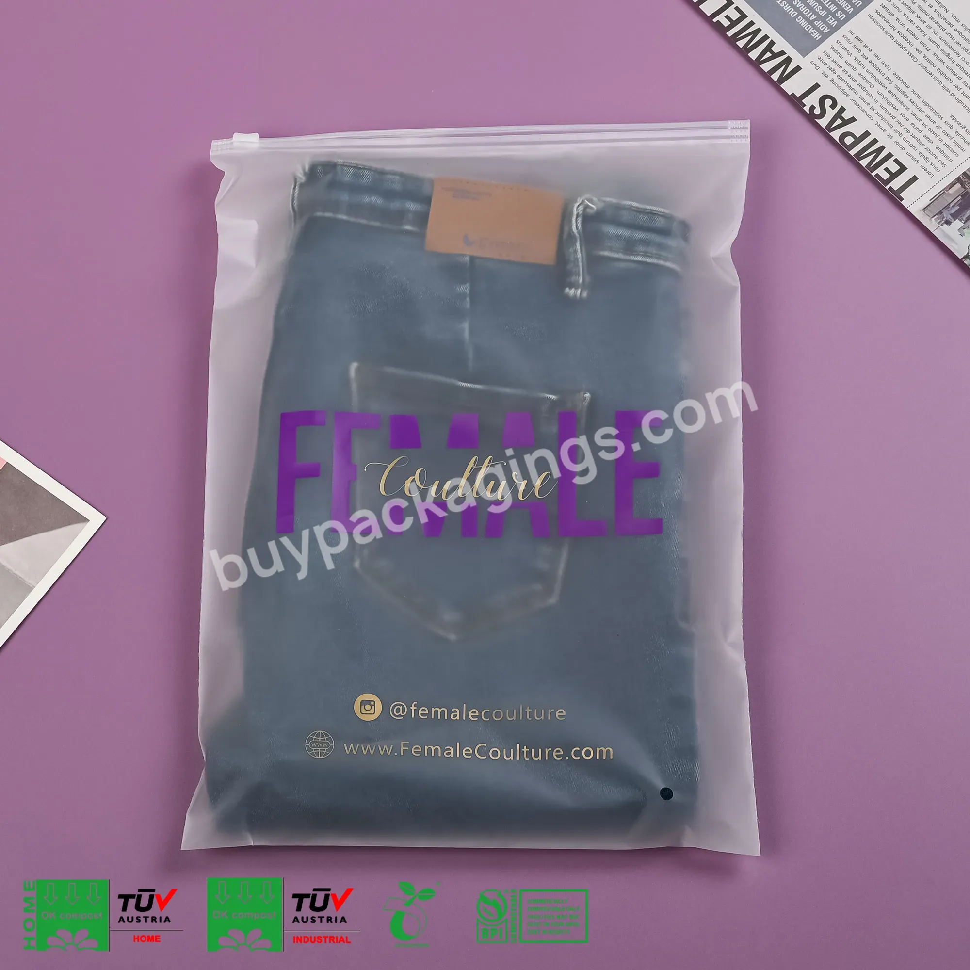 Custom Design Printed Reusable Recycled Packing Ziplock Bag Frosted Zipper Bags With Your Own Logo