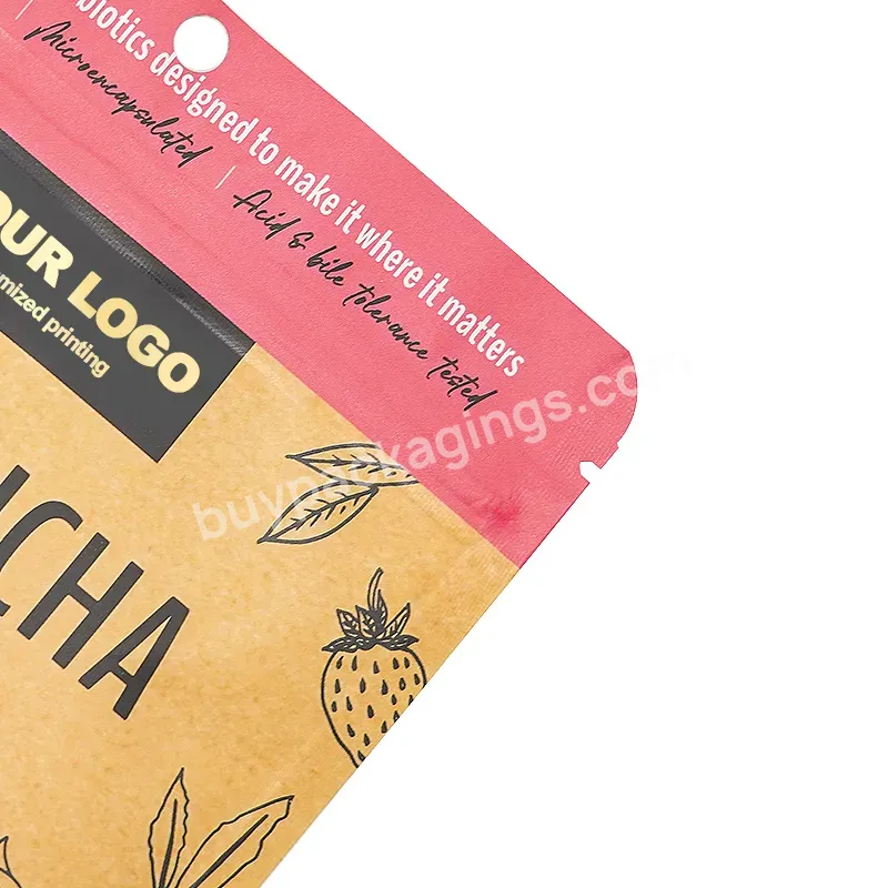 Custom Design Printed Stand Up Pouch Recyclable Ziplock Vertical Kraft Paper Coffee Packaging Bags For Coffee Bean Tea Packaging