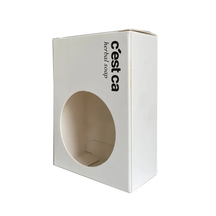 Custom design printing 350gsm Paper bar blackwhite soap box small with window