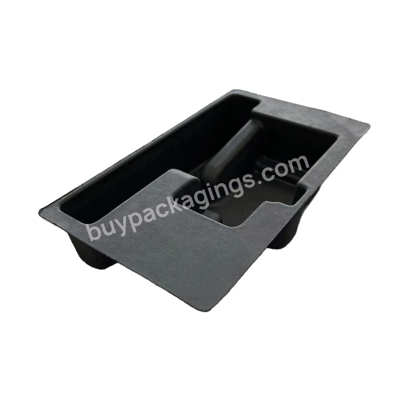 Custom Design Process Type Wet Press Paper Molded Pulp Black Packing Boxes Inner Packaging Tray