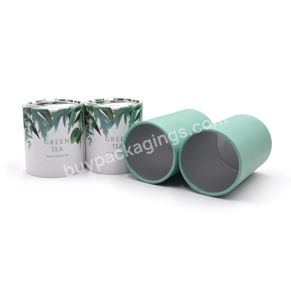 Custom design Round shape matcha powder packaging containerspices powder paper tube canister packaging