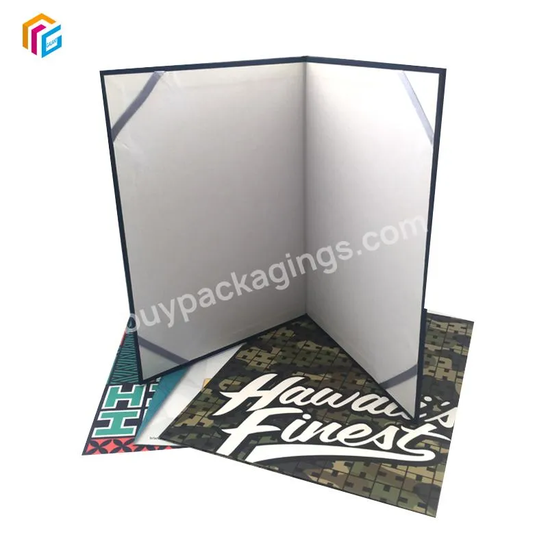 Custom Design Signing Book A4 Leather Graduation Degree Diploma Holder Cover Certificate folders with Ribbon