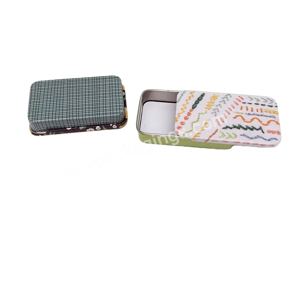 Custom Design Sliding Lid Sewing Kit Tin Box