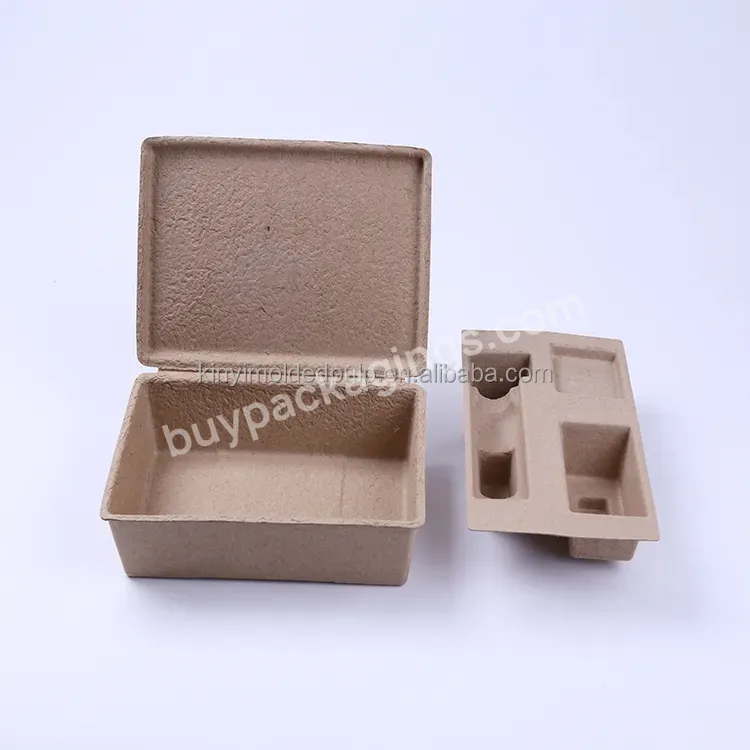 Custom Design Sustainable Eco Friendly Paper Mould Pulp Box With Inner Tray Paper Pulp Packaging