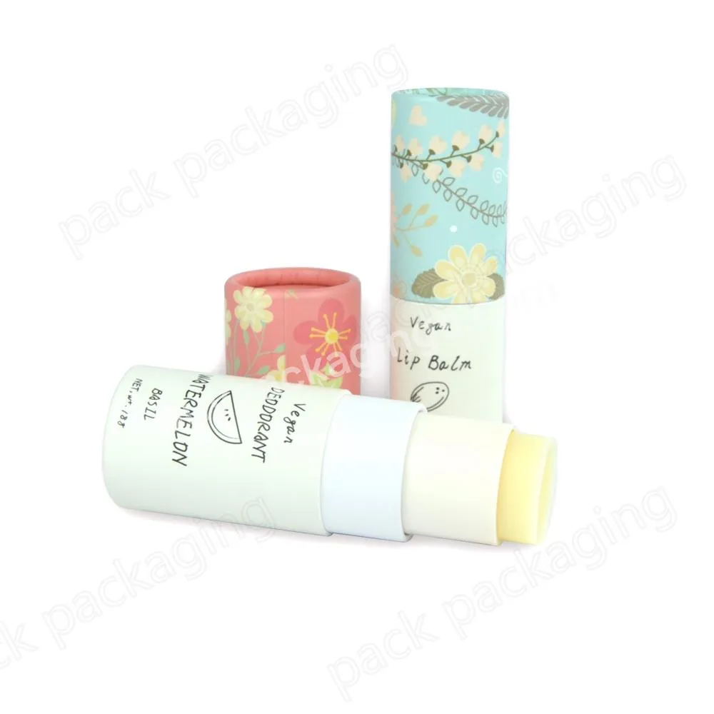 Custom Design Twist Up Paper Tube Deodorant Stick Packaging Paperboard Lip Balm Tubes For Solid Fragrance