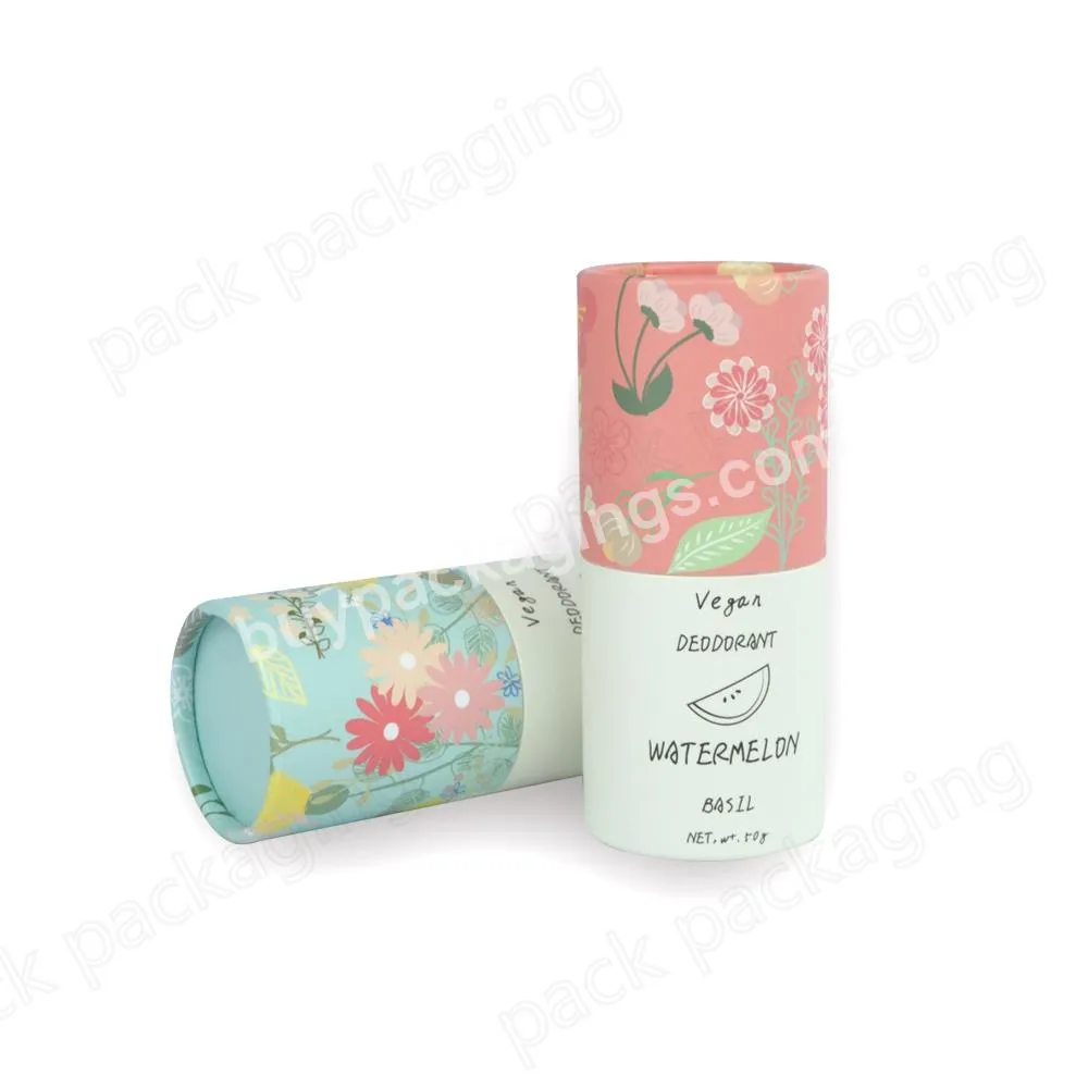 Custom Design Twist Up Paper Tube Deodorant Stick Packaging Paperboard Lip Balm Tubes For Solid Fragrance