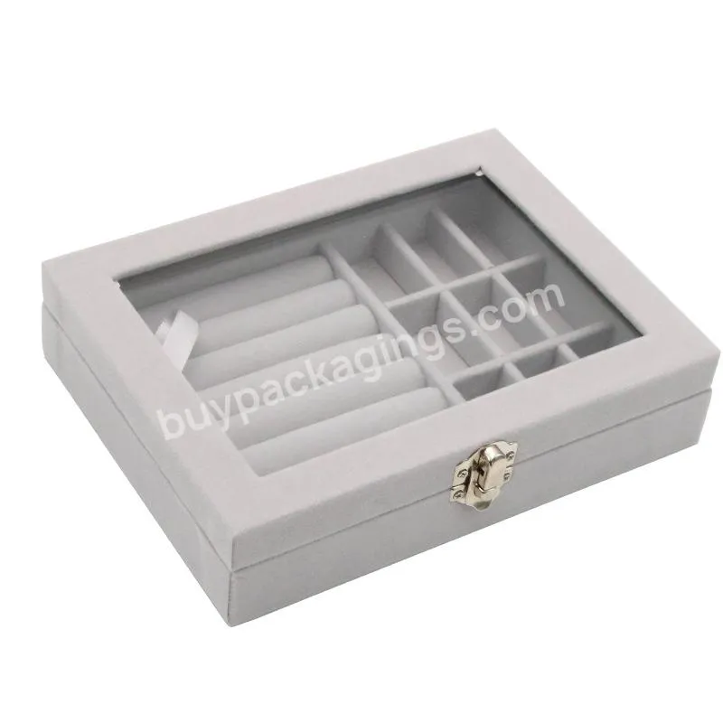 Custom Design Velvet Insert Packaging Square Display Box Luxury Ring Jewelry Box For Ring Earring Necklace Packaging
