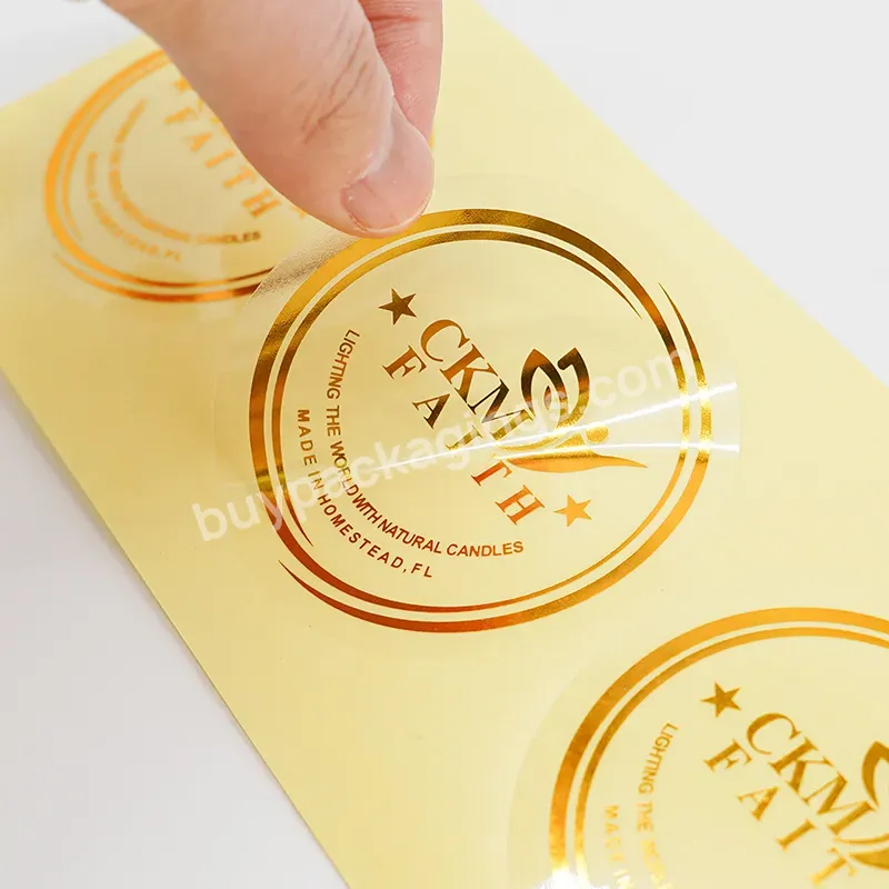 Custom Design Vinyl Waterproof Transparent Brand Logo Private Packaging Label Stickers Gold Skincare Printing Maker